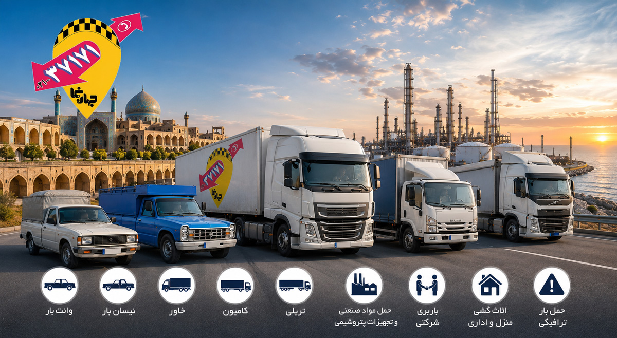 ارائه انواع خدمات باربری باربری از اصفهان به عسلویه