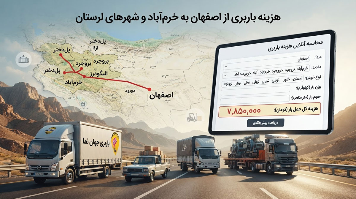 هزینه باربری از اصفهان به خرم آباد